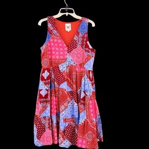 Cotton Rye babydoll red patchwork cottage dress